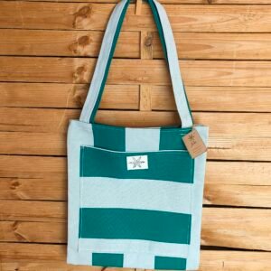 Novedades bolso tote bag mármol blanco con bolsillo rojo