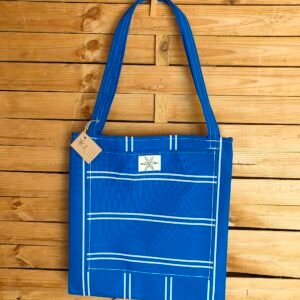 Novedades bolso tote bag mármol blanco con bolsillo rojo