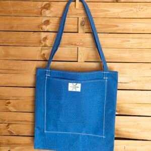 Novedades bolso tote bag mármol blanco con bolsillo rojo