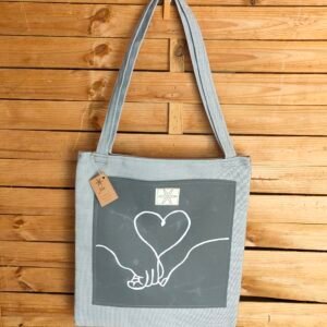 Novedades bolso tote bag mármol blanco con bolsillo rojo