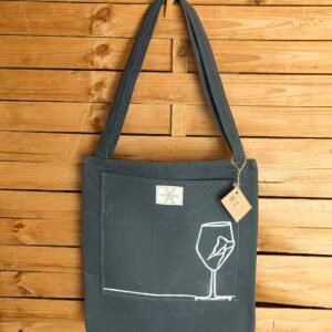 Novedades bolso tote bag mármol blanco con bolsillo rojo